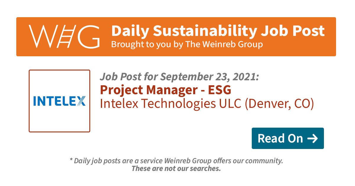Sustainability Recruiters | ESG Recruiters - Daily Jobs Archive