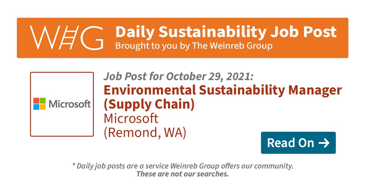Sustainability Recruiters ESG Recruiters Daily Jobs Archive